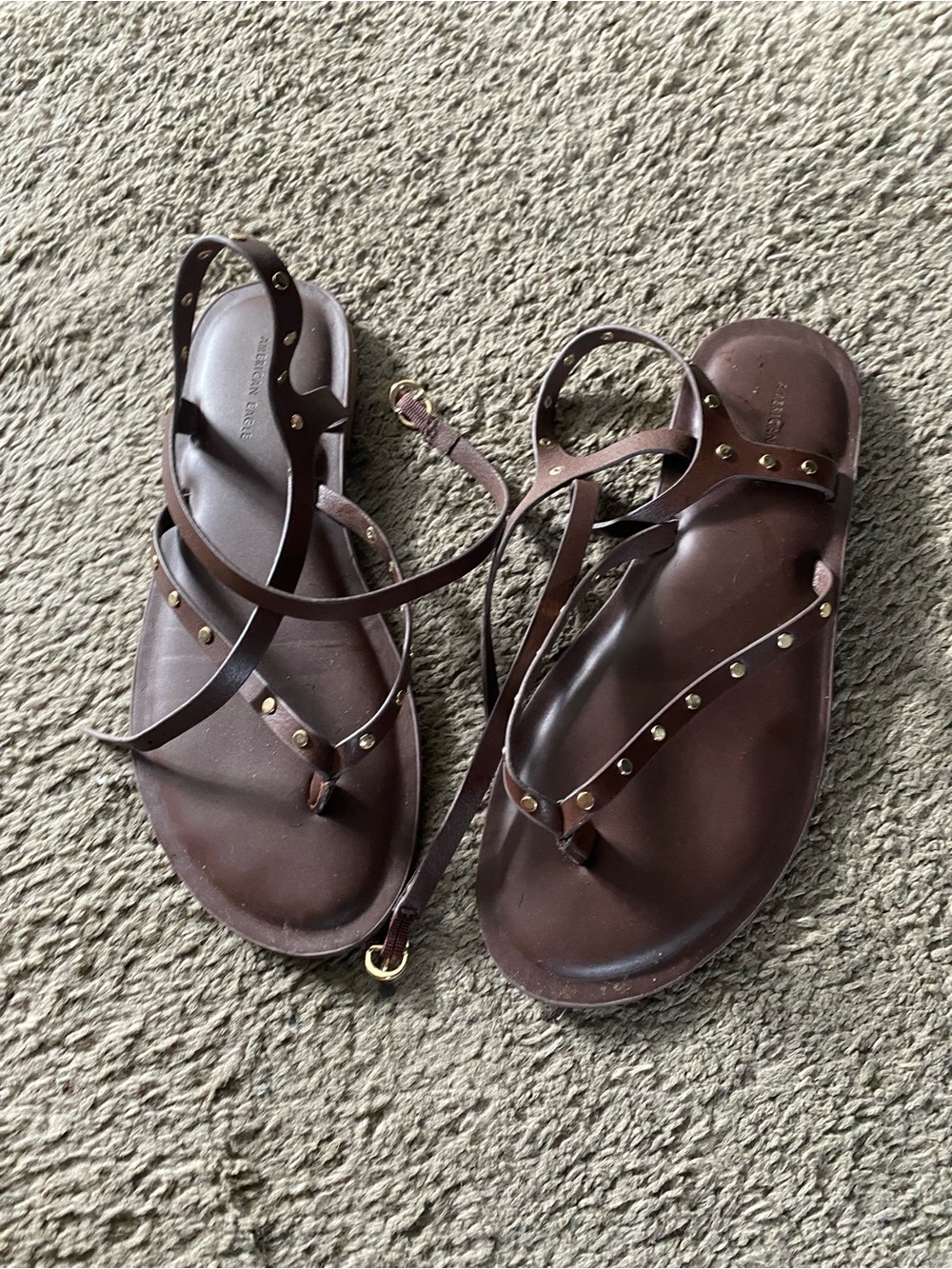 American Eagle Brown Studded Strappy Women’s Sandals